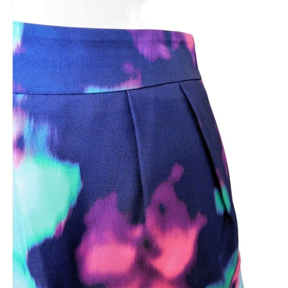 Kate Spade Barry Skirt 12 Multi Color Watercolor Abstract Pencil Straight Lined - Picture 3 of 6